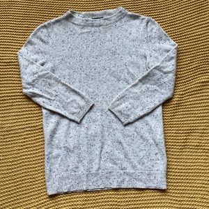 Pure Cashmere Talbots Heather Grey Speckled 3/4 Sleeve Sweater